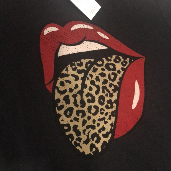 Rolling Stones Leopard Tongue Black Sweatshirt Long Sleeve M - Picture 3 of 11